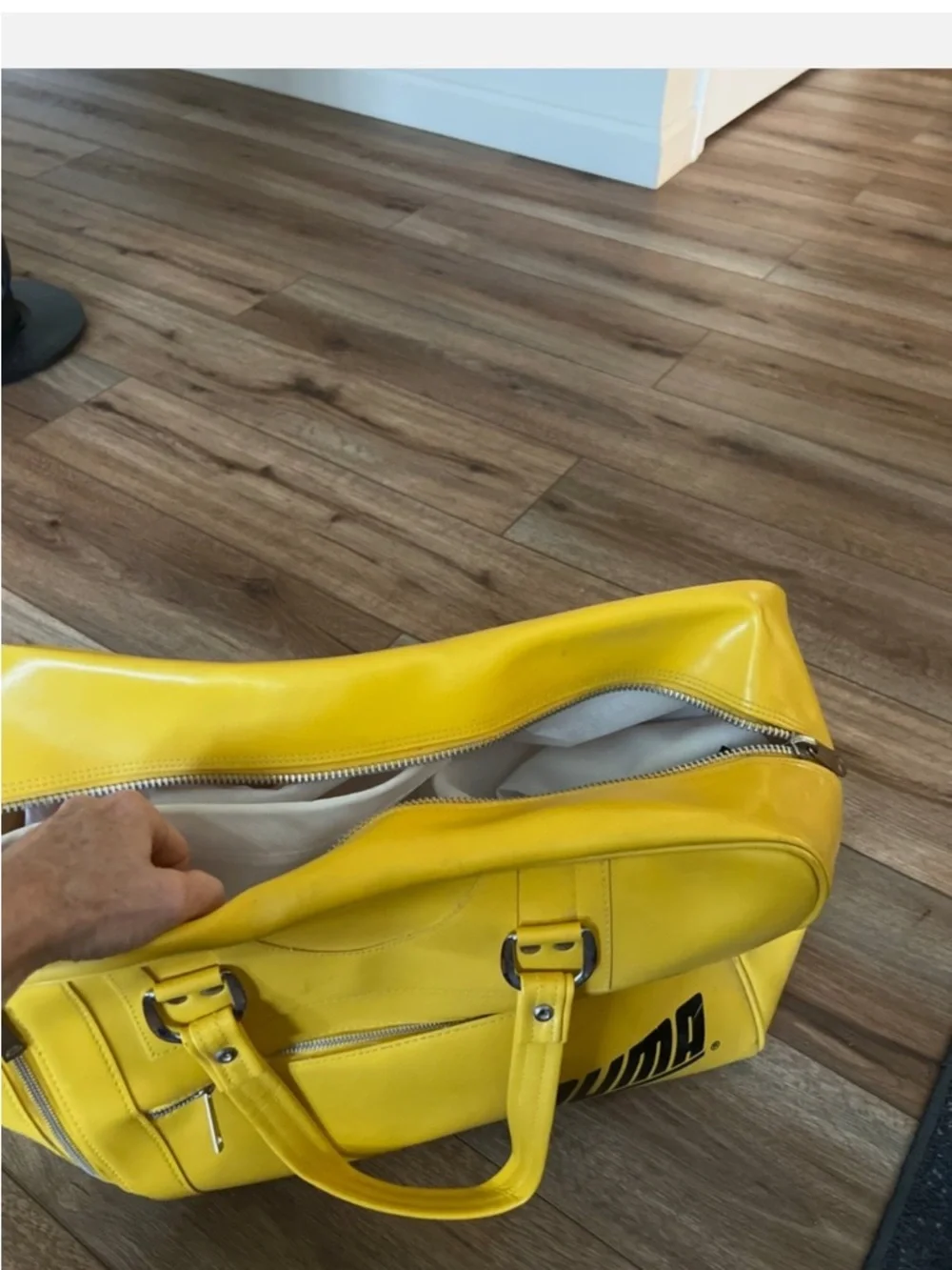 Vintage Puma Yellow Duffel Bag